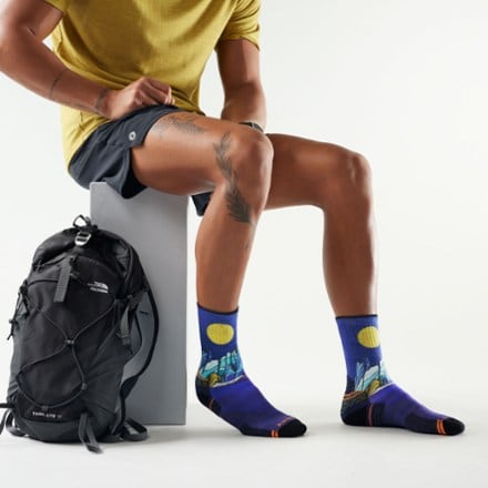 Smartwool Hike Targeted Cushion Mountain Myth Print Crew Socks - Men's 2