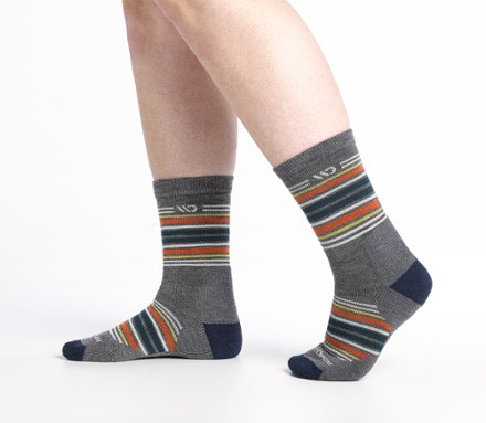 Wide Open Multi Stripe Cushioned Micro Crew Socks - Men's 5