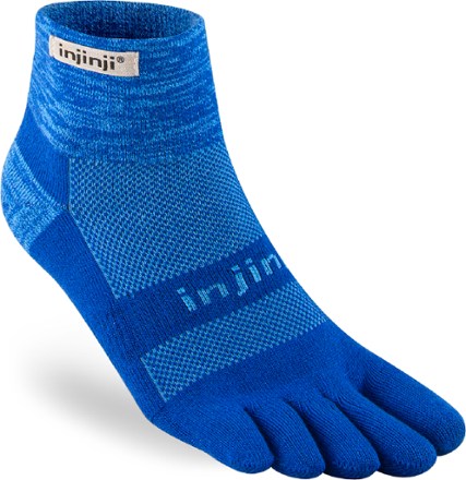 Injinji Outdoor Midweight Mini-Crew Merino Wool Toe Socks - Slate | Feetus