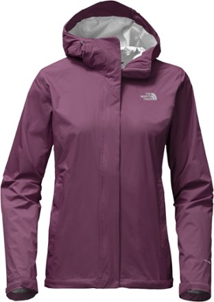 purple north face rain jacket