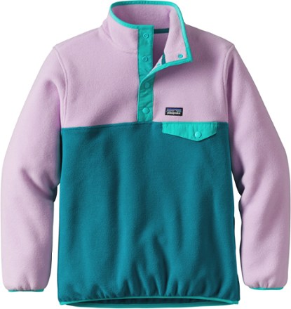 Patagonia Girls Gray Pink Synchilla Snap-T Fleece 65546 L Large 12