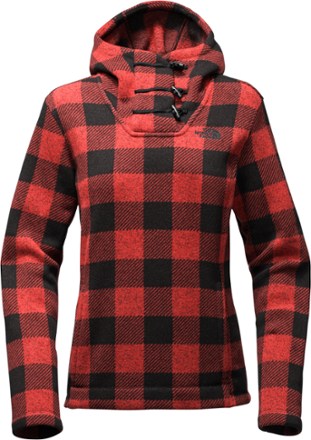 The north face women's on sale crescent hooded fleece pullover plaid