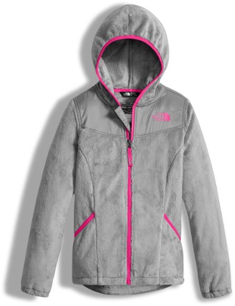 pink and gray north face jacket