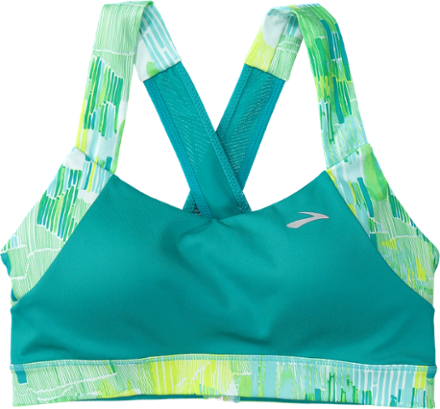 NWT Brooks UpLift Crossback Blue Sports Bra with Padding Criss-Cross Back