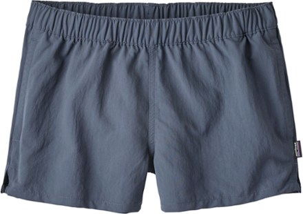 Patagonia Women's Barely Baggies Shorts - 2 1/2 in. Clean Currents Patch: Lago Blue / M