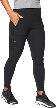 Athleta Essex Hybrid Tights black heather size Small Tall