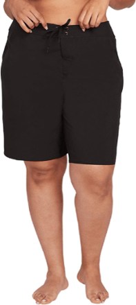 Simply Solid 11" Board Shorts - Women's Plus Sizes