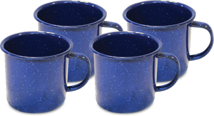 Enamel Camping Mug Set of 6, E-Far 16 Ounce Colourful Metal Enamel Cof –  USA Camp Gear