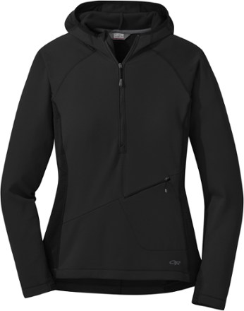 women's black half zip sweatshirt