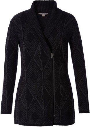 women's black wool cardigan sweater