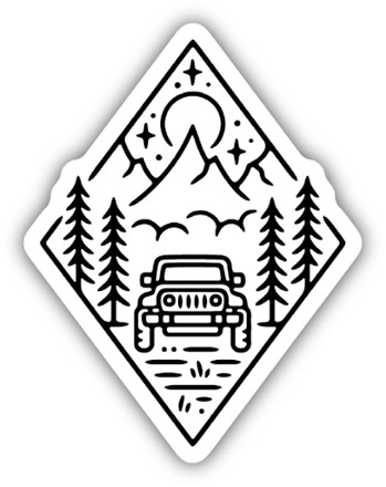 Outdoor Jeep Scene Sticker