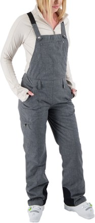 Women's Bib Snow Pants Quilted Overalls Waterproof Suspender