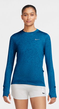 Nike Women's Dri-Fit Element Long Sleeve Running Top, Navy, XL at