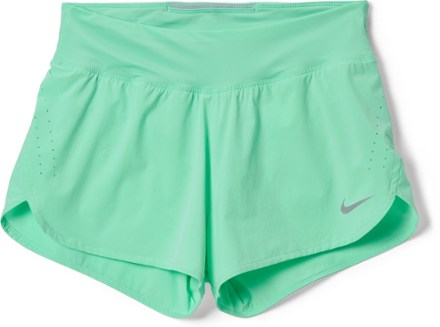 Girls Nike Running Shorts Light Blue / Lime Green / Grey Sz Small