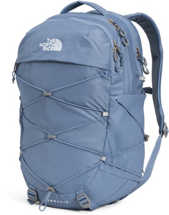 Grey and blue store north face backpack