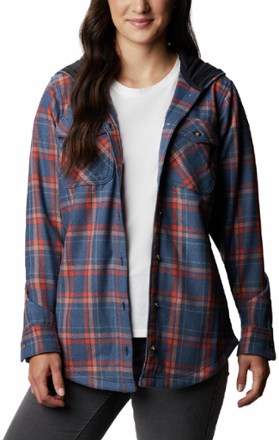 hooded plaid jacket women