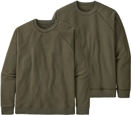 Patagonia Men's Reversible Shearling Crew, Basin Green / S