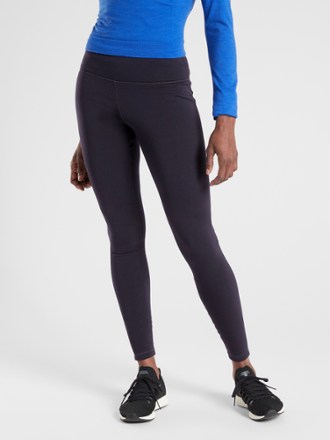 Athleta XS Altitude Pant in Polartec Power Stretch, Black Fleece-Lined Pants