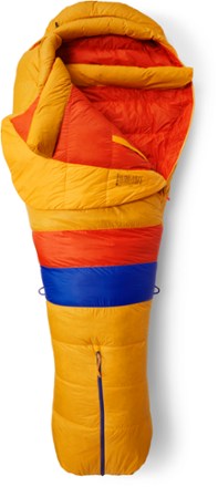 Marmot - Lithium - Saco de dormir de plumas - Orange Pepper / Golden Sun |  Regular - Zip: Left