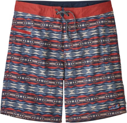 Patagonia Mens Wavefarer Patterned Board Shorts Fish Spiced Coral