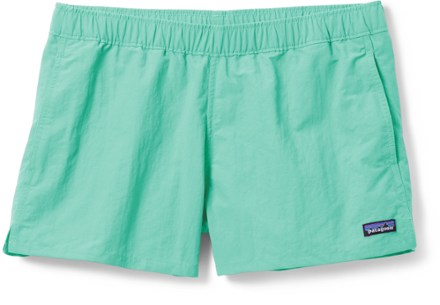 Patagonia Women's Barely Baggies Shorts - 2 1/2 in. Clean Currents Patch: Lago Blue / M