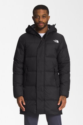 HOT THE NORTH FACE @ 550 DOWN HOODED QUILT PUFFER KNEE LENGTH GREY COAT  JACKET S