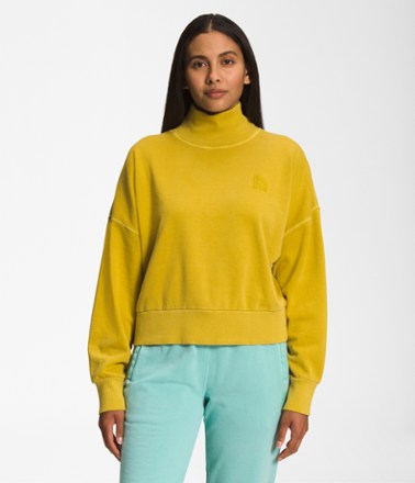 Garment Dye Mock-Neck Pullover - Women's