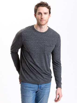 Threads 4 Thought Men's Long-Sleeve Triblend Pocket Crew T-Shirt