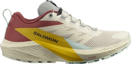  Salomon Women's SENSE RIDE 5 Trail Running Shoes for Women,  Bird Of Paradise / White / Sulphur Spring, 5