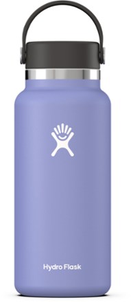 Hydro Flask 32 oz WIDE mouth WATER BOTTLE w FLEX Boot STRAW Lid CLOUD Cool  Grey