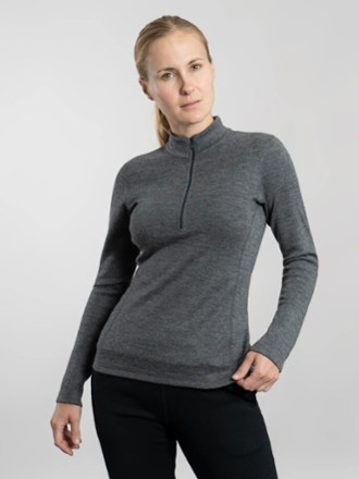 Arms of Andes Women's 300 Lightweight Alpaca Wool Half-Zip Base Layer Top