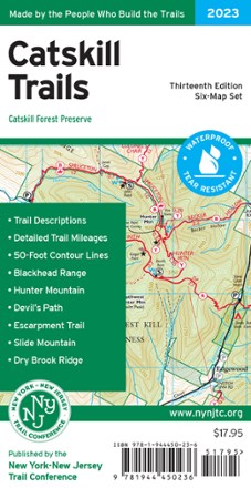 New York New Jersey Trail Catskills Trails Map 2023 - 13th Edition