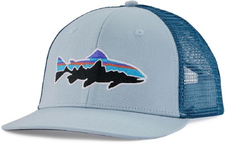 Patagonia Fitz Roy Trout Trucker Hat: White w/ Classic Tan - Craig