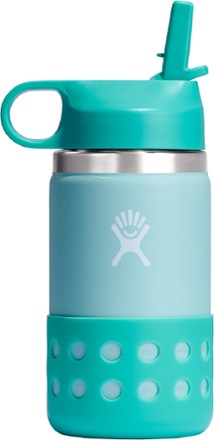 Hydro Flask Kids' Wide-Mouth Vacuum Water Bottle with Straw Cap Lid and  Boot - 12 fl. oz.