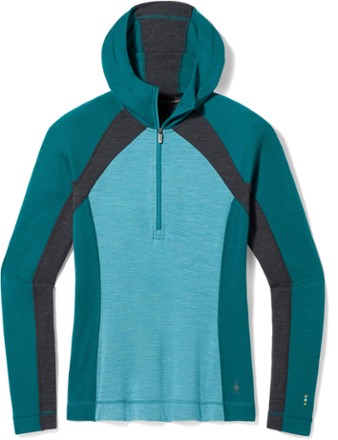 Women's Merino Half Zip Hoodie - Red Rust