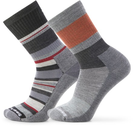 Smartwool Men's Everyday Blocked Stripe/Saturnsphere Crew Socks - 2 Pairs