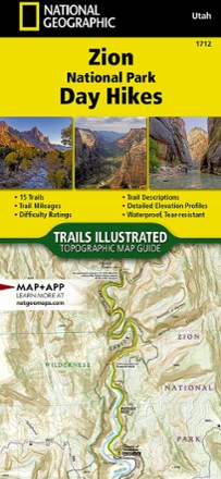 National Geographic Zion National Park Day Hikes Topographic Map Guide