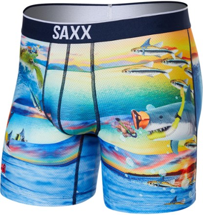 Saxx Mens Sport Mesh Boxer Briefs (Lightning Stripe/Blue)