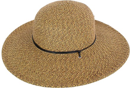 Natural and Neutral Hats Men's Rush Straw Beach Hat with Solid Fabric Band  and Chin Strap