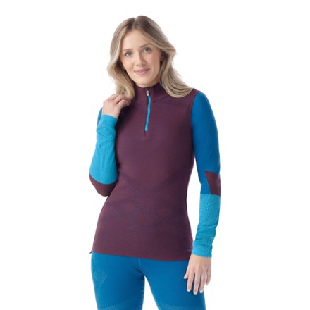 Smartwool Women's Intraknit Thermal Merino Colorblock Quarter-Zip Base Layer Top