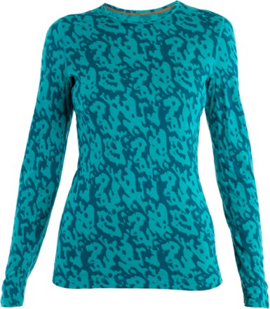 Icebreaker Women's Merino 200 Oasis Long-Sleeve Crewe Macro Forms Base Layer Top