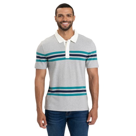 Threads 4 Thought Men's Ashby Pique Striped Polo Shirt