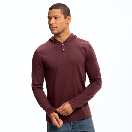 Threads 4 Thought Men's Durable Henley T-Shirt Hoodie