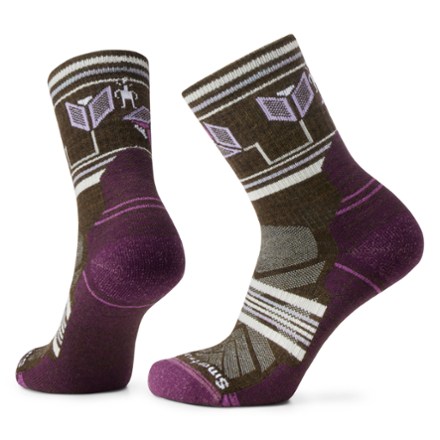 Smartwool Hike Light Cushion Castle Peak Pattern Mid Crew Socks - Women's 0