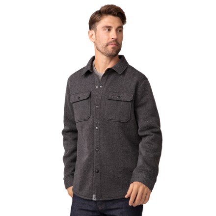 Free Country Men's Fleece Twill Long-Sleeve Snap-Front Shirt Jacket