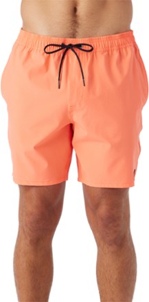 O'Neill Men's Lennox Hermosa Solid Elastic Waist 17" Swim Trunks