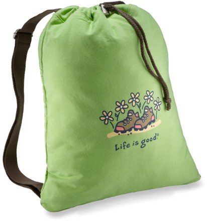 Life is best sale good drawstring backpack