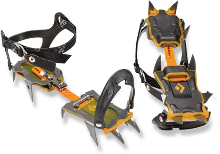 Below is the newest version of Black Diamond Contact Strap Crampons with Antibott Device