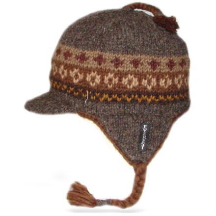 earflap hat with brim