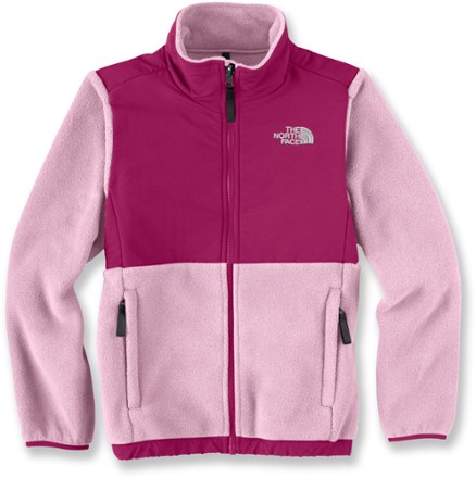 The North Face Youth Girls Denali Jacket Fleece Full Zip Pink Gray L